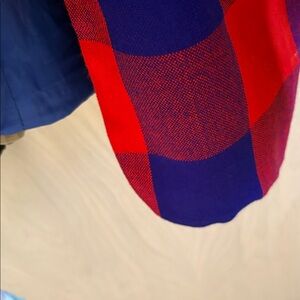 Bright blue and red Blazer. Made in LA. CA. USA.